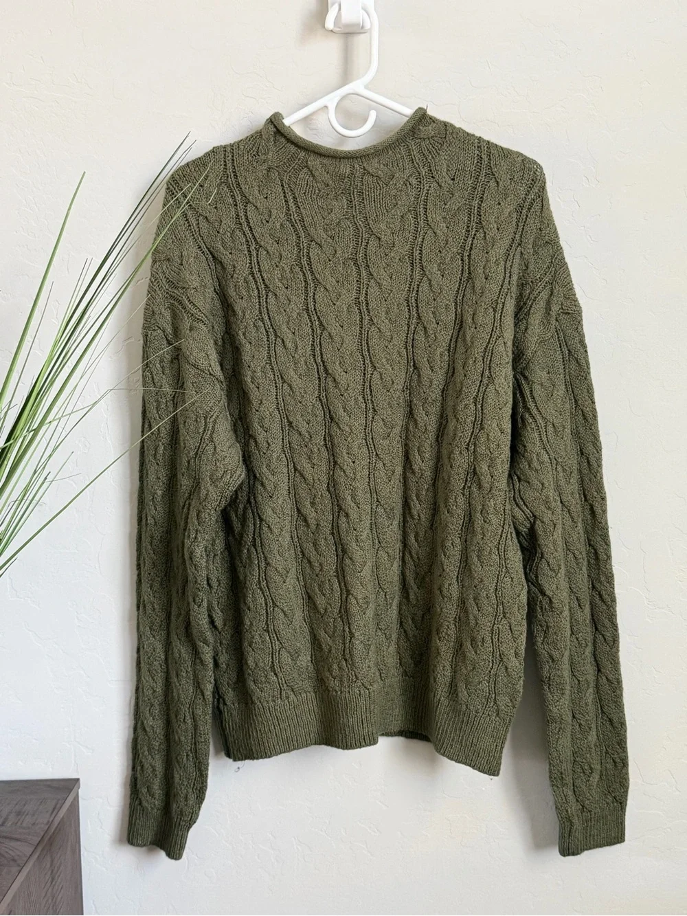 J.Crew Factory Cable Knit Roll Neck Sweater Forest Green NWT Large